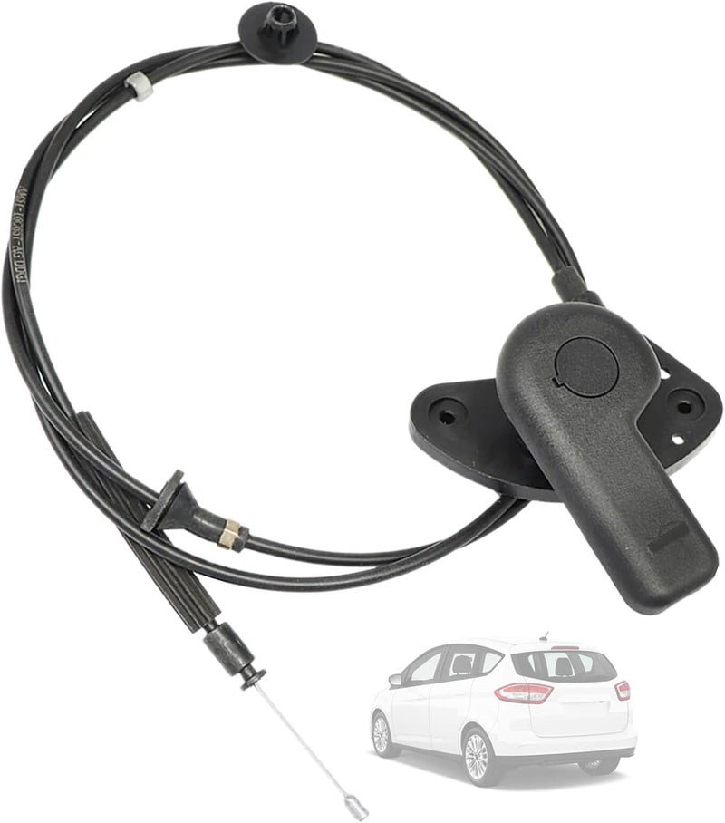 LDCRE Hood Release Cable Assembly CV6Z16916A,Fit for Ford Focus C-Max 2012-2018, Replace CV6Z-16916-A CV6Z-16B626-A 912-195, Hood Latch Lock Release Control Cable with Handle and Latch Bracket - Image 1